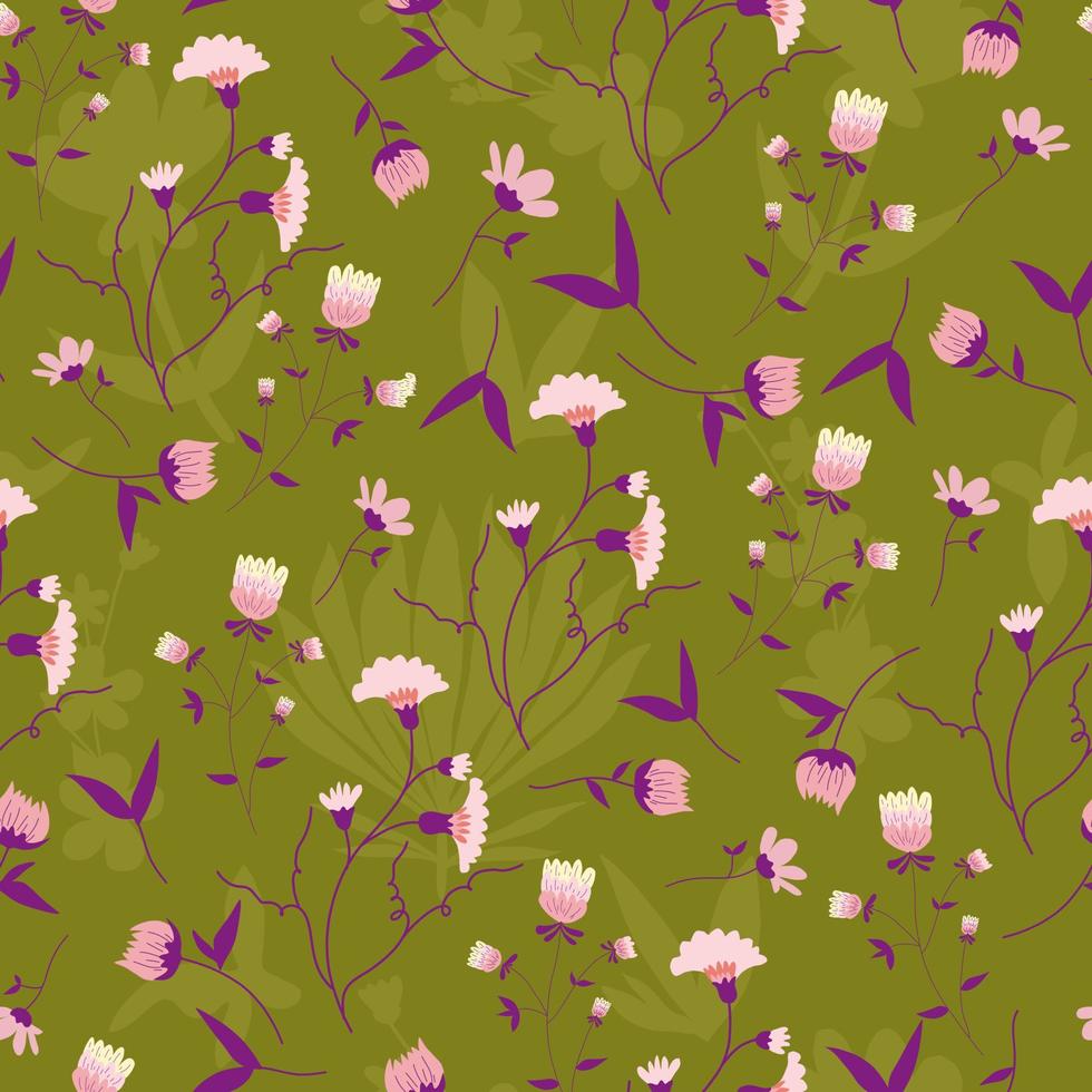 Otherworld vibes florals seamless pattern vector