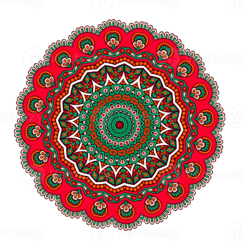 Colorful mandala design template art png