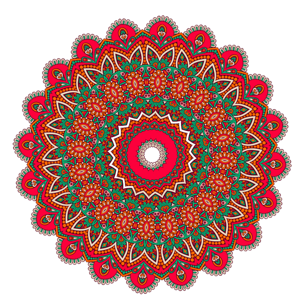 Colorful Mandala art design template layout png