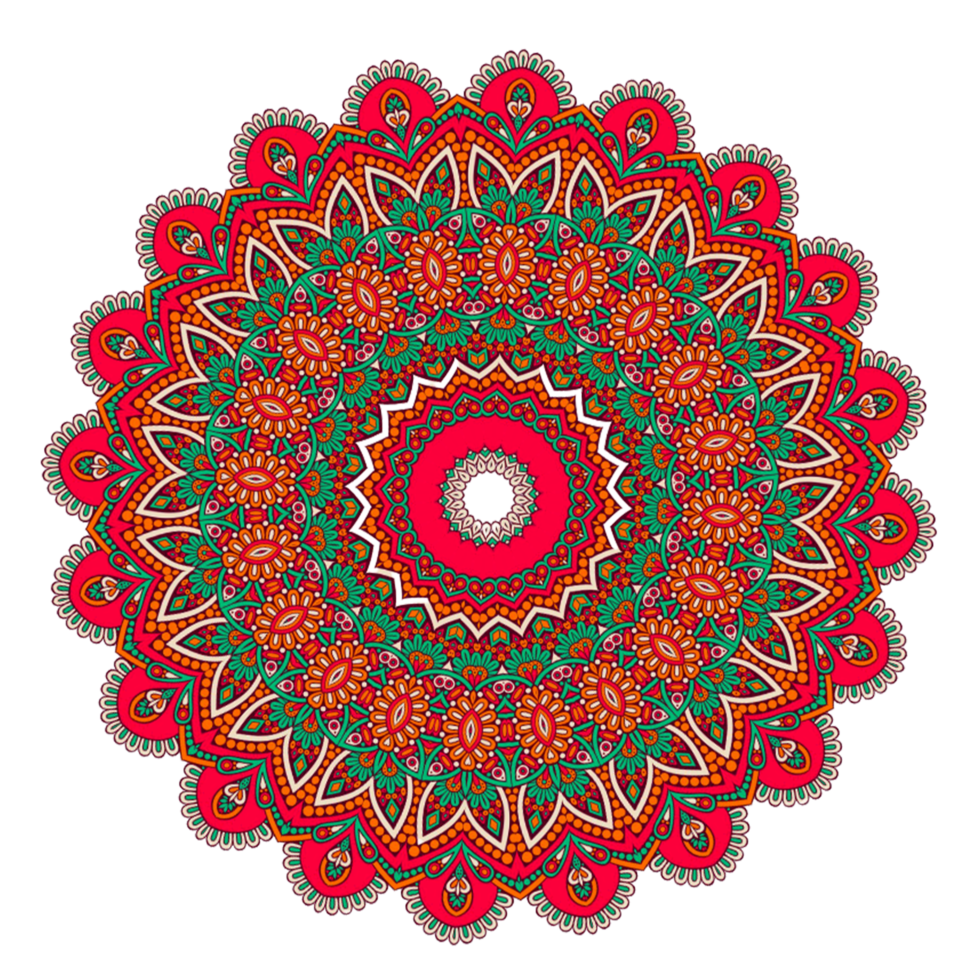 diseño de plantilla de diseño de arte mandala colorido png