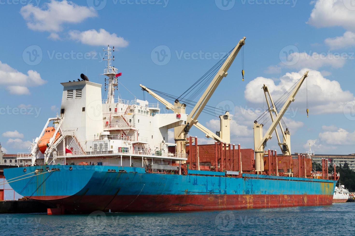 Cargo Ship in port photo