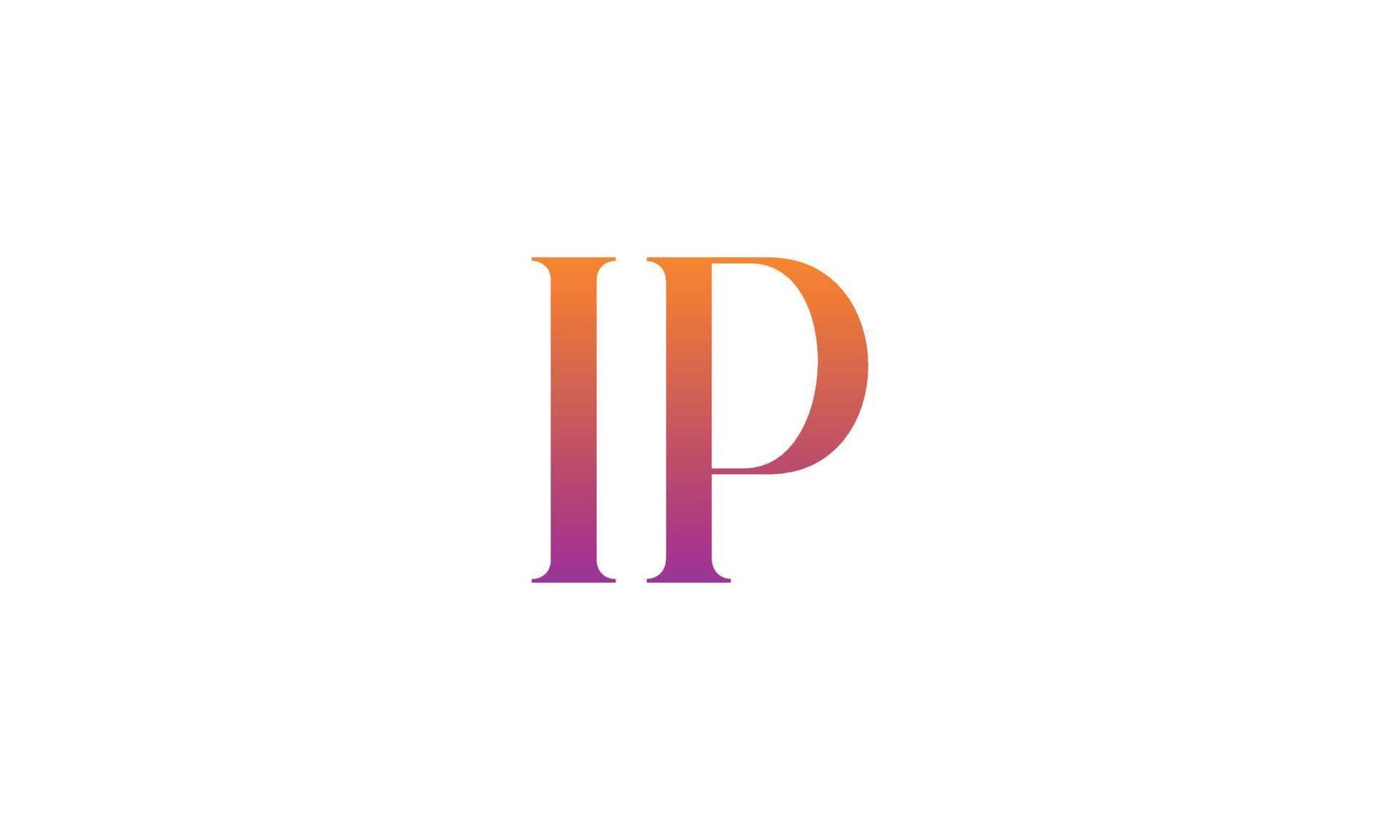 Letter IP Vector Logo Free Template Free Vector