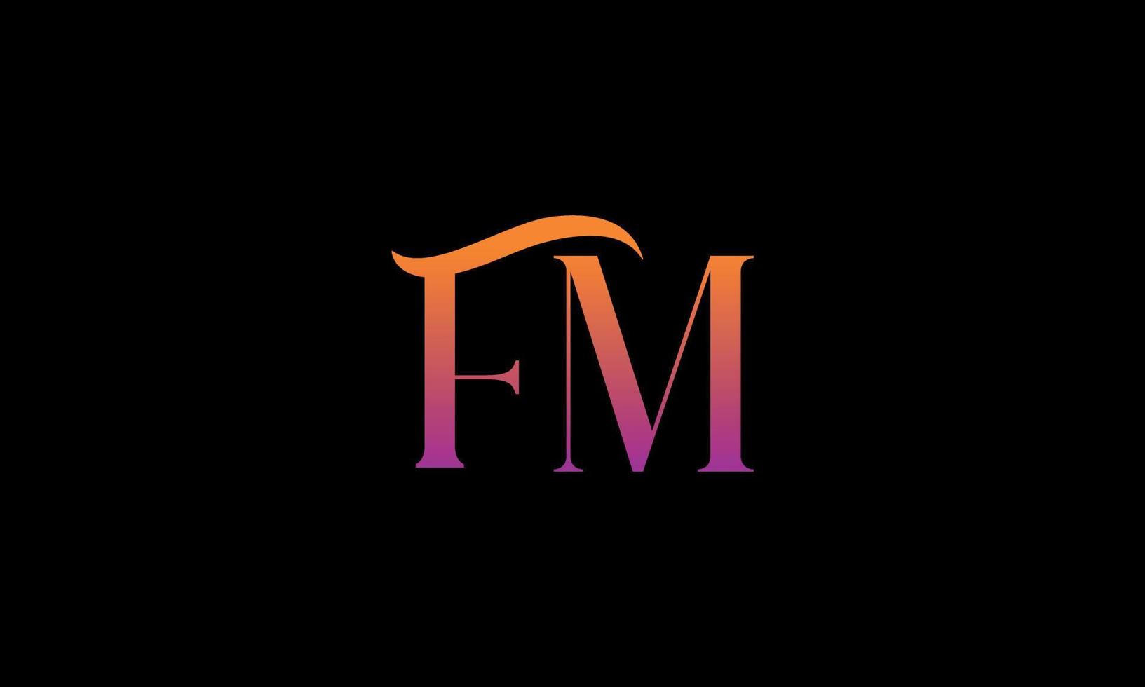 letra fm vector logo plantilla gratis vector gratis