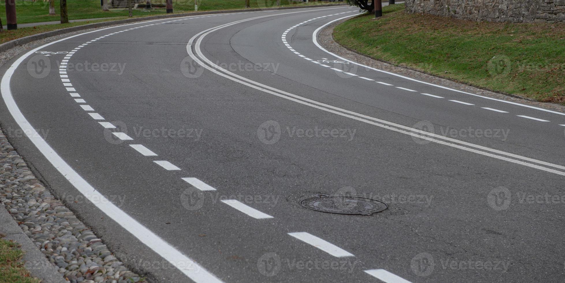 Road with cycle path photo