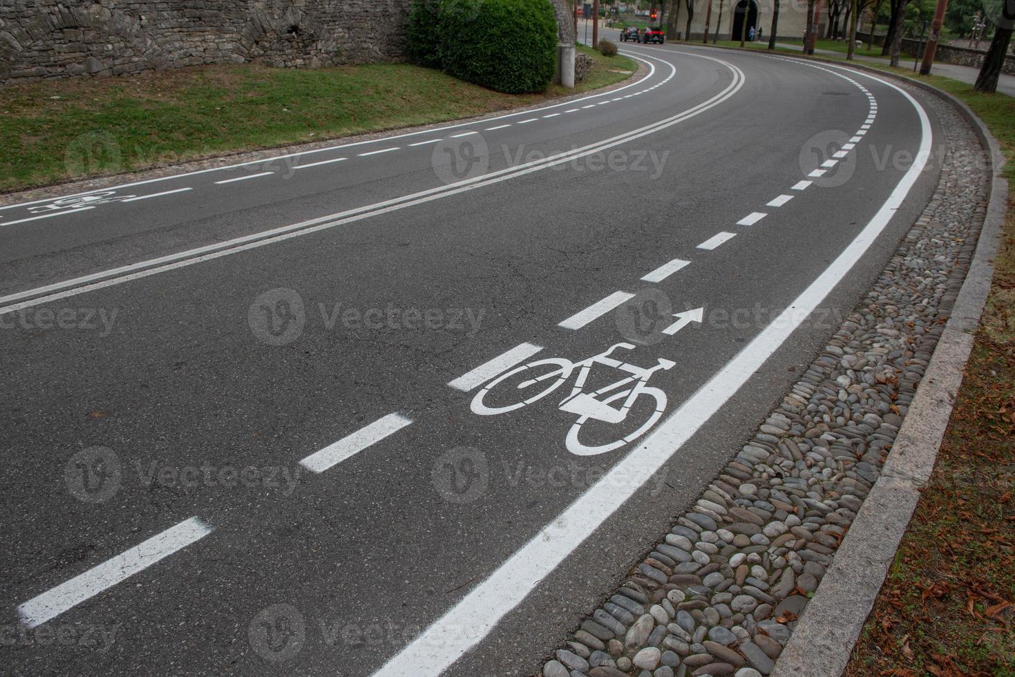 Road with cycle path photo