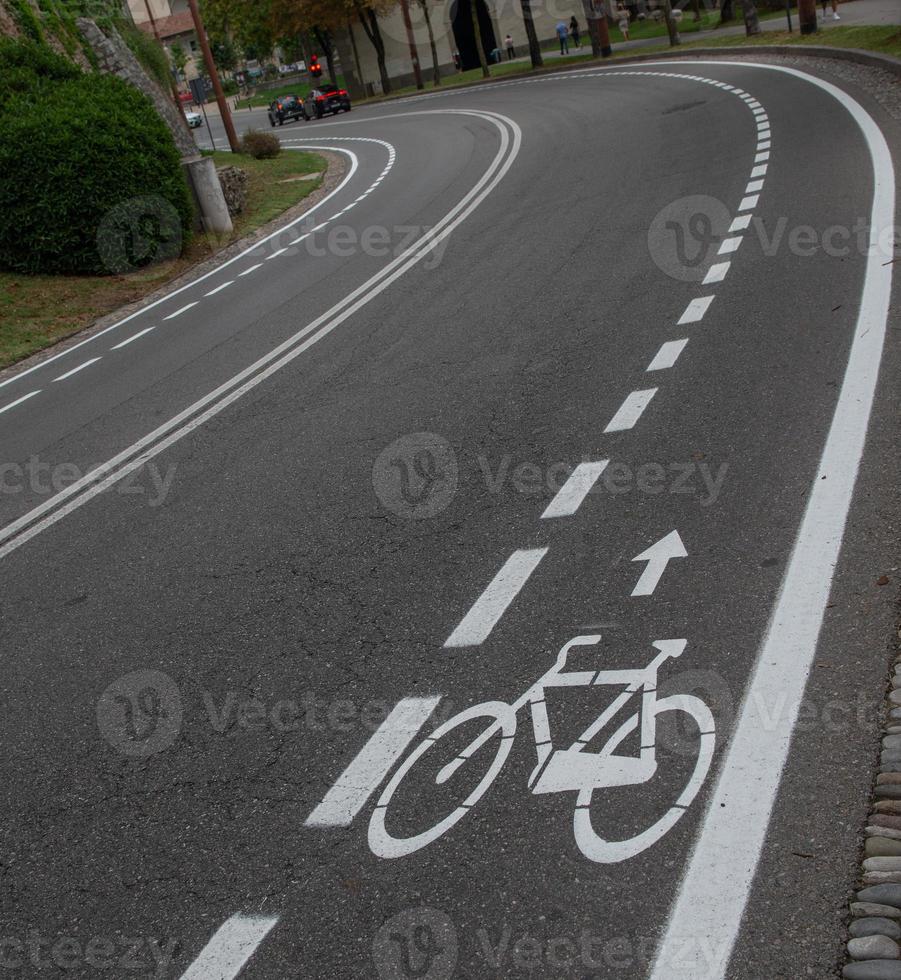 Road with cycle path photo