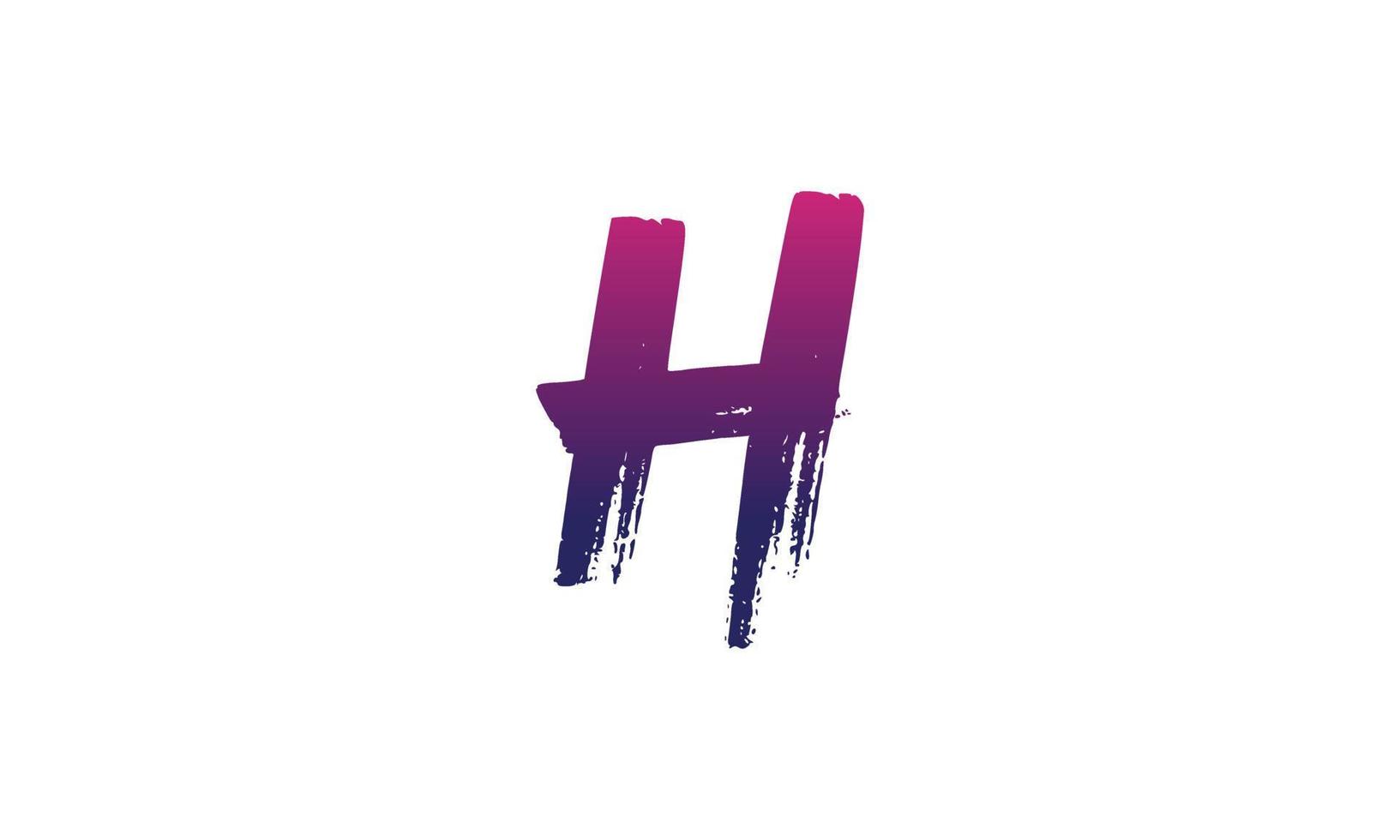 letter H logo. H brush letter logo design free vector template.