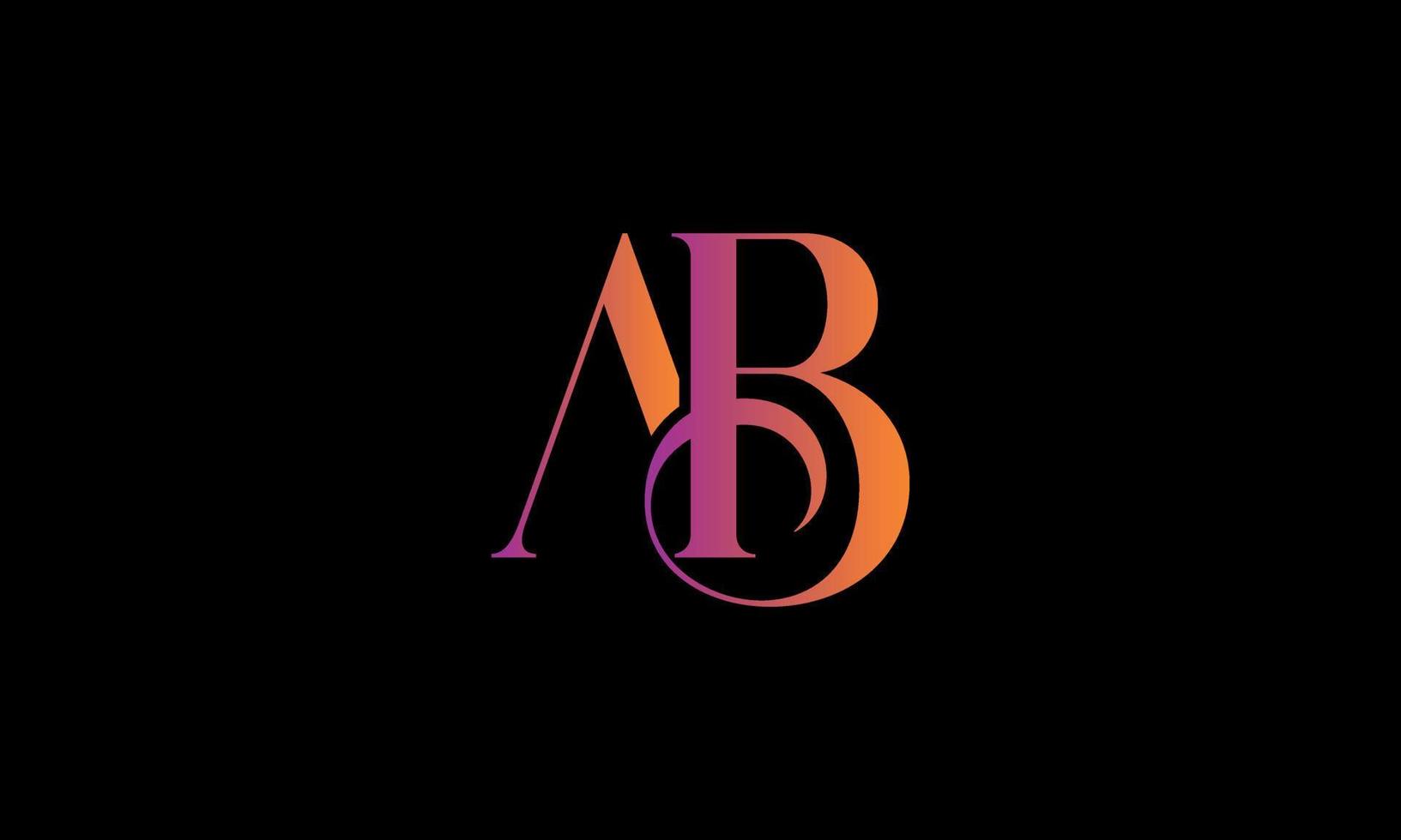 diseño de logotipo ab. plantilla de vector de diseño de logotipo de letra inicial ab.