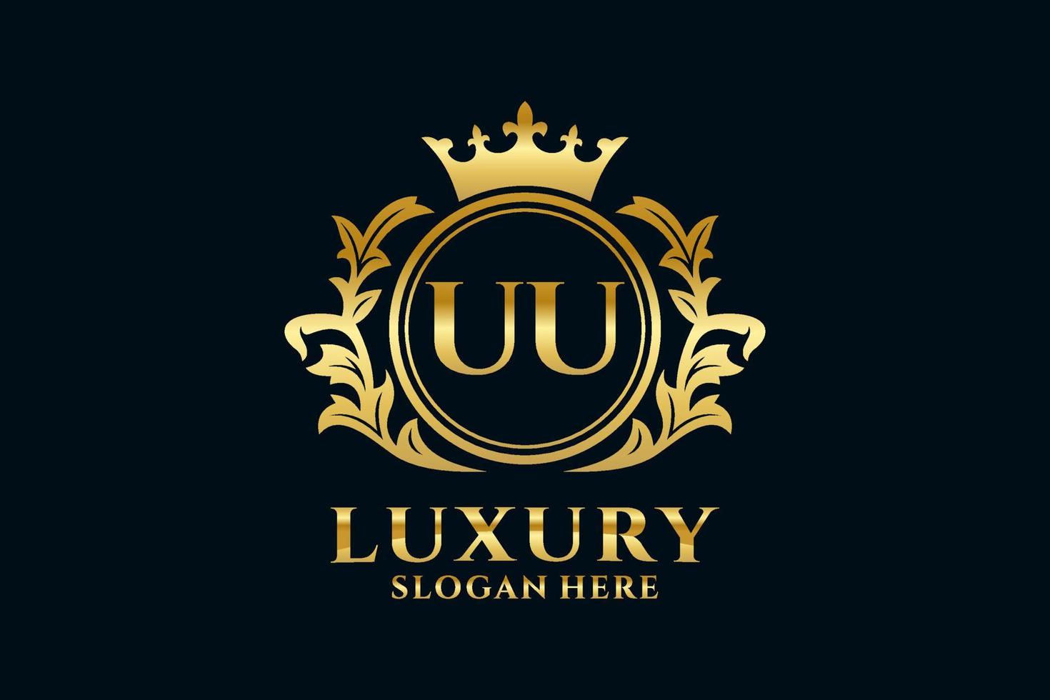 Initial UU Letter Royal Luxury Logo template in vector art for luxurious branding projects and other vector illustration.