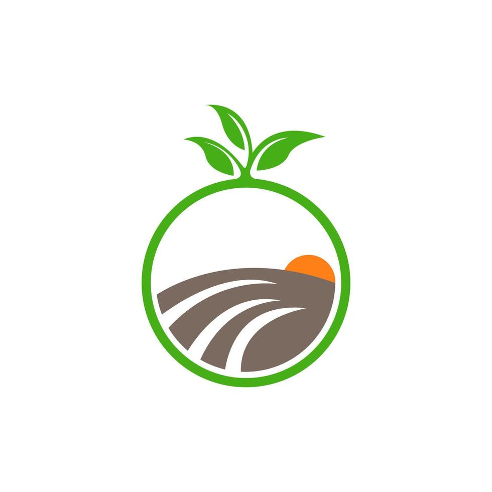 agriculture and nature icons and logos vector