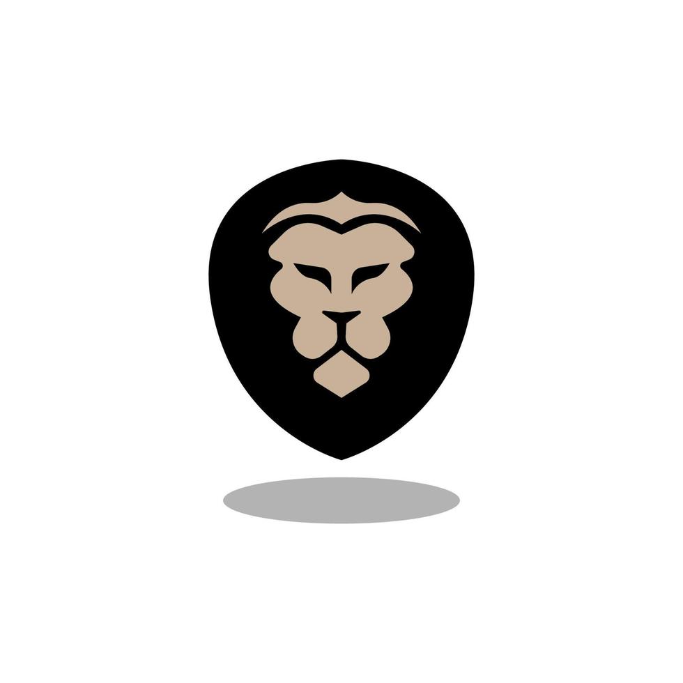 vektor of a lion's head in a shield icon logo vector