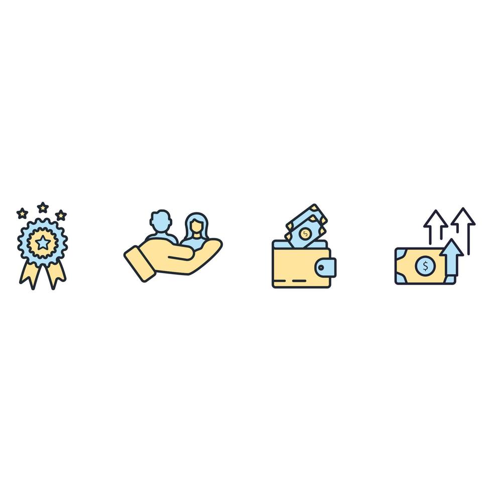 employee benefits icons set . employee benefits pack symbol vector elements for infographic web