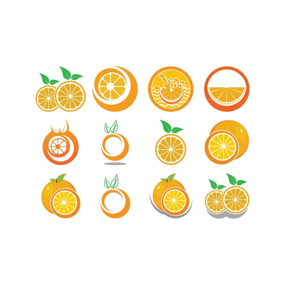 ilustración de diseño de icono de logotipo naranja vector