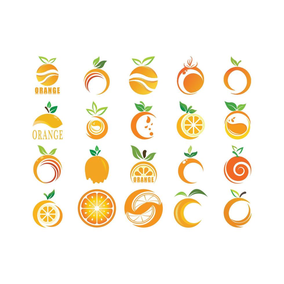 ilustración de diseño de icono de logotipo naranja vector