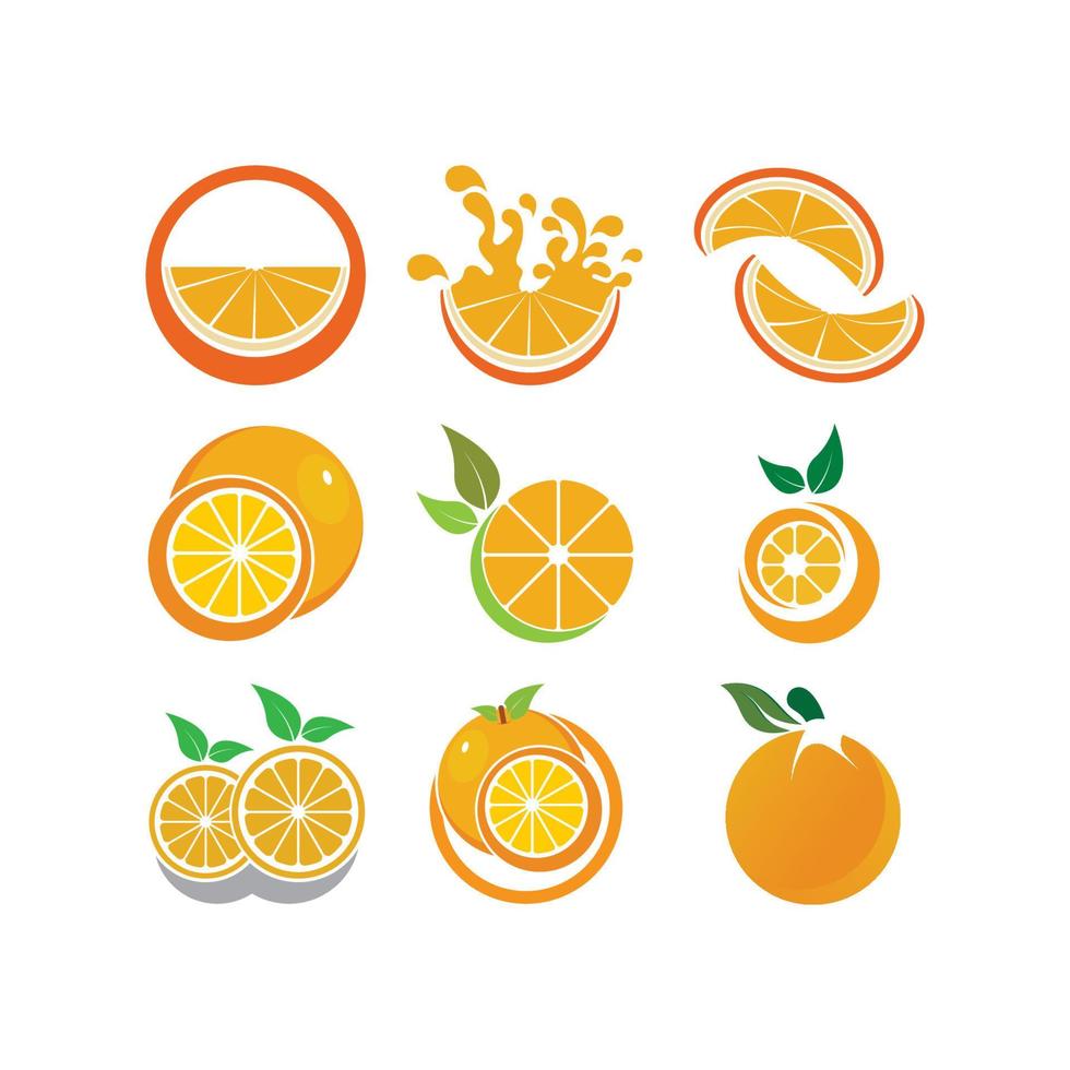 ilustración de diseño de icono de logotipo naranja vector