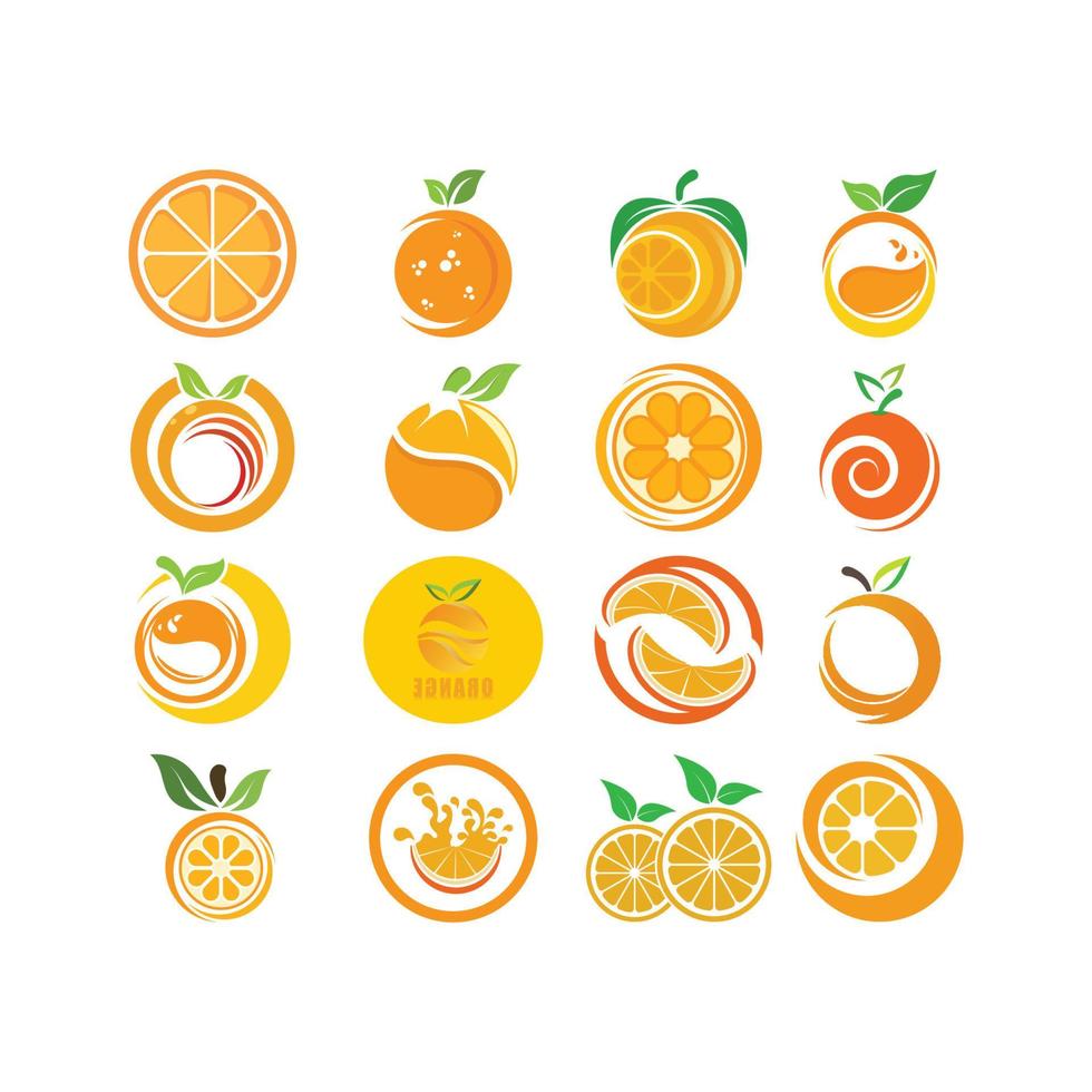 ilustración de diseño de icono de logotipo naranja vector