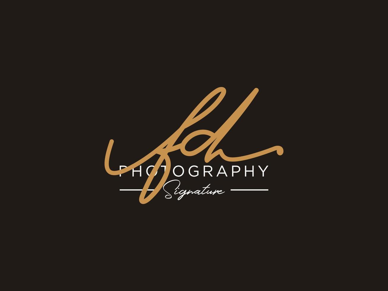 Letter FD Signature Logo Template Vector
