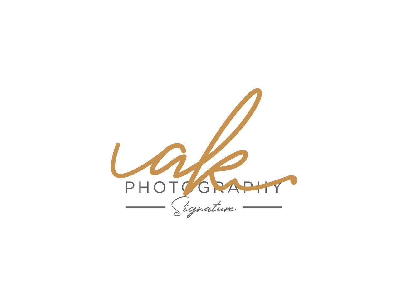 Letter AK Signature Logo Template Vector