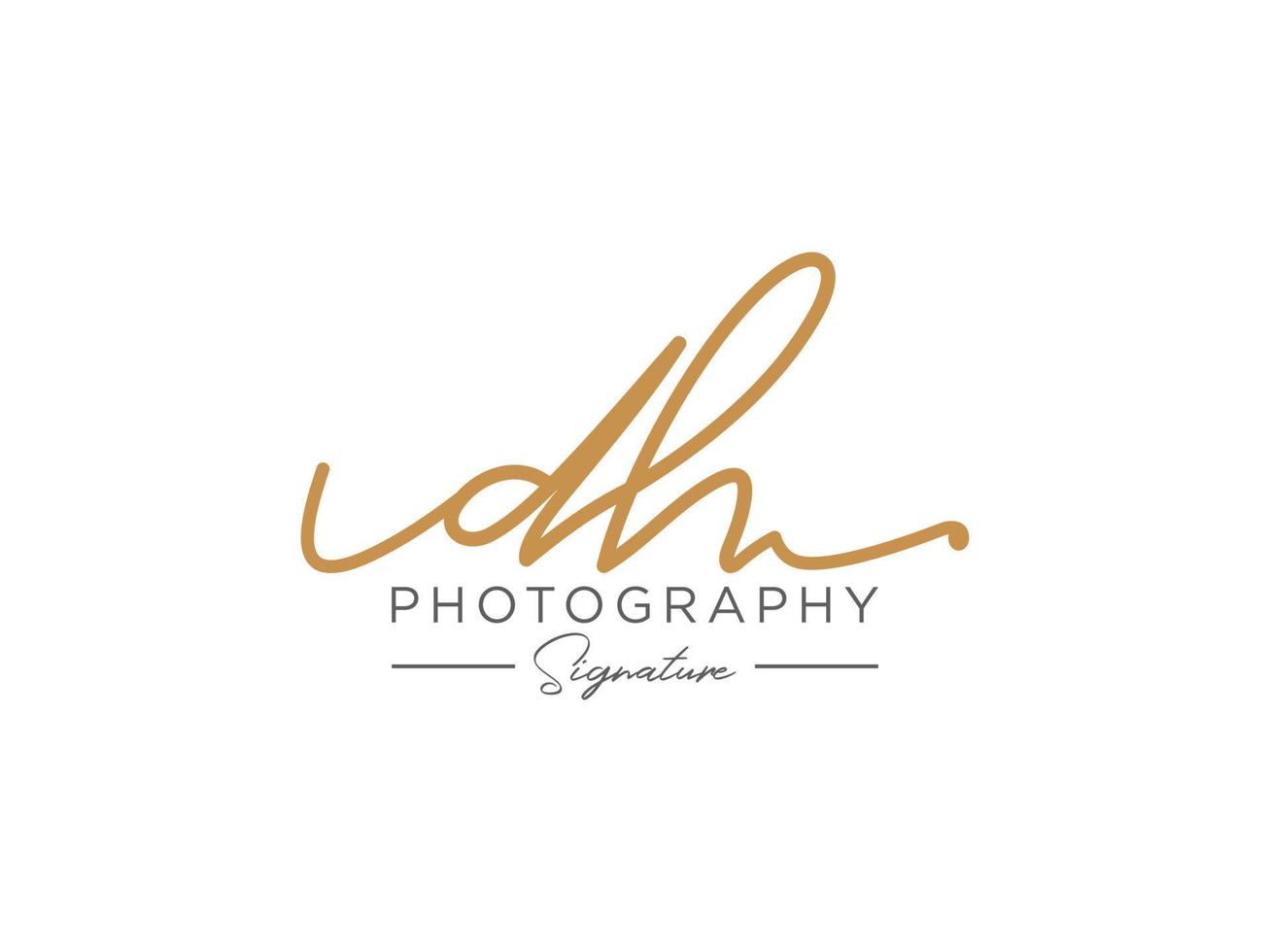 Letter DH Signature Logo Template Vector