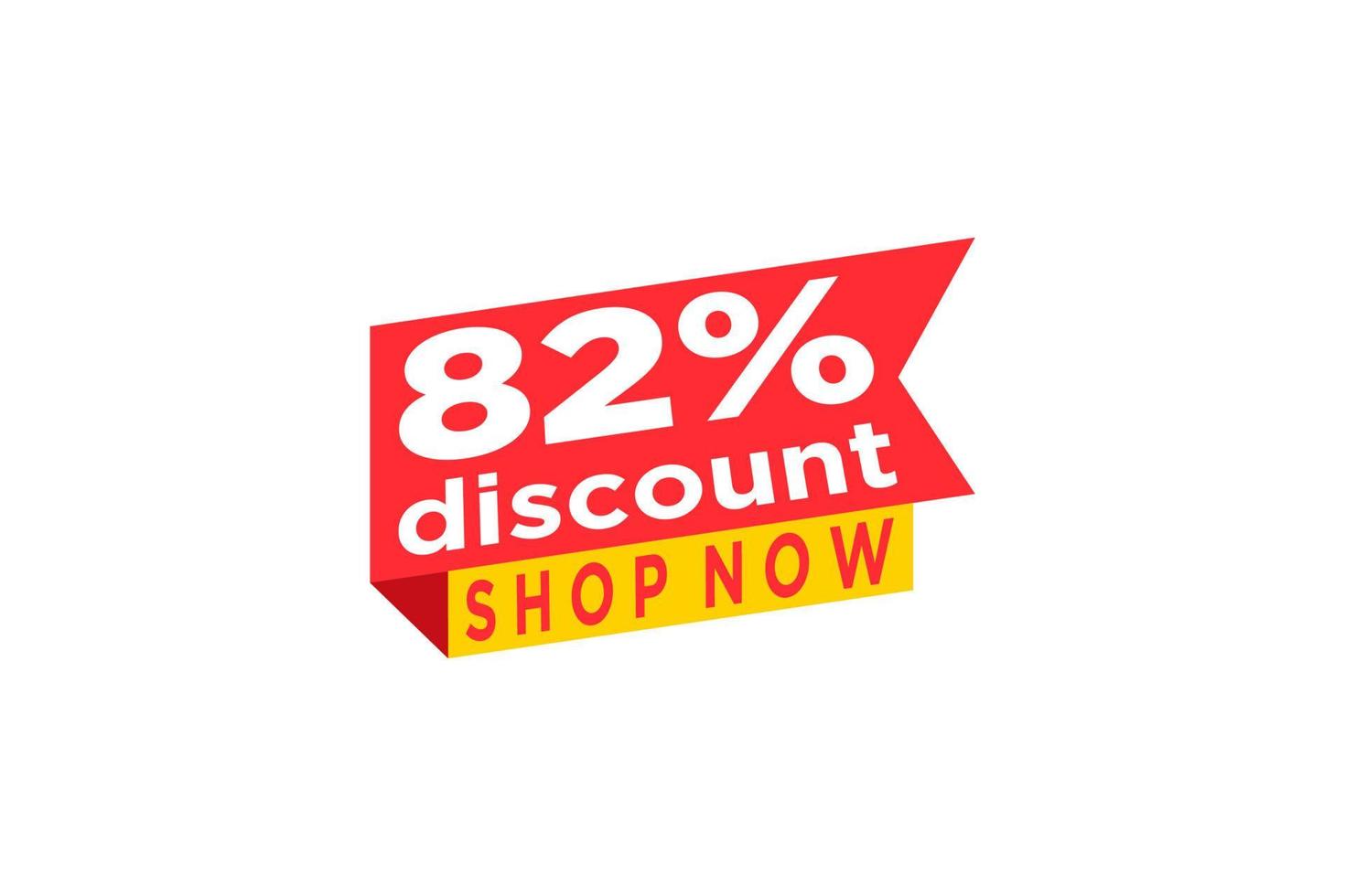 82 discount, Sales Vector badges for Labels, , Stickers, Banners, Tags, Web Stickers, New offer. Discount origami sign banner.