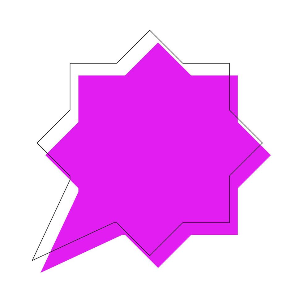 Signo de diálogo y conversación. ilustración vívida de burbuja de habla violeta en forma de estrella para sitios web, aplicaciones, anuncios, tiendas, tiendas vector