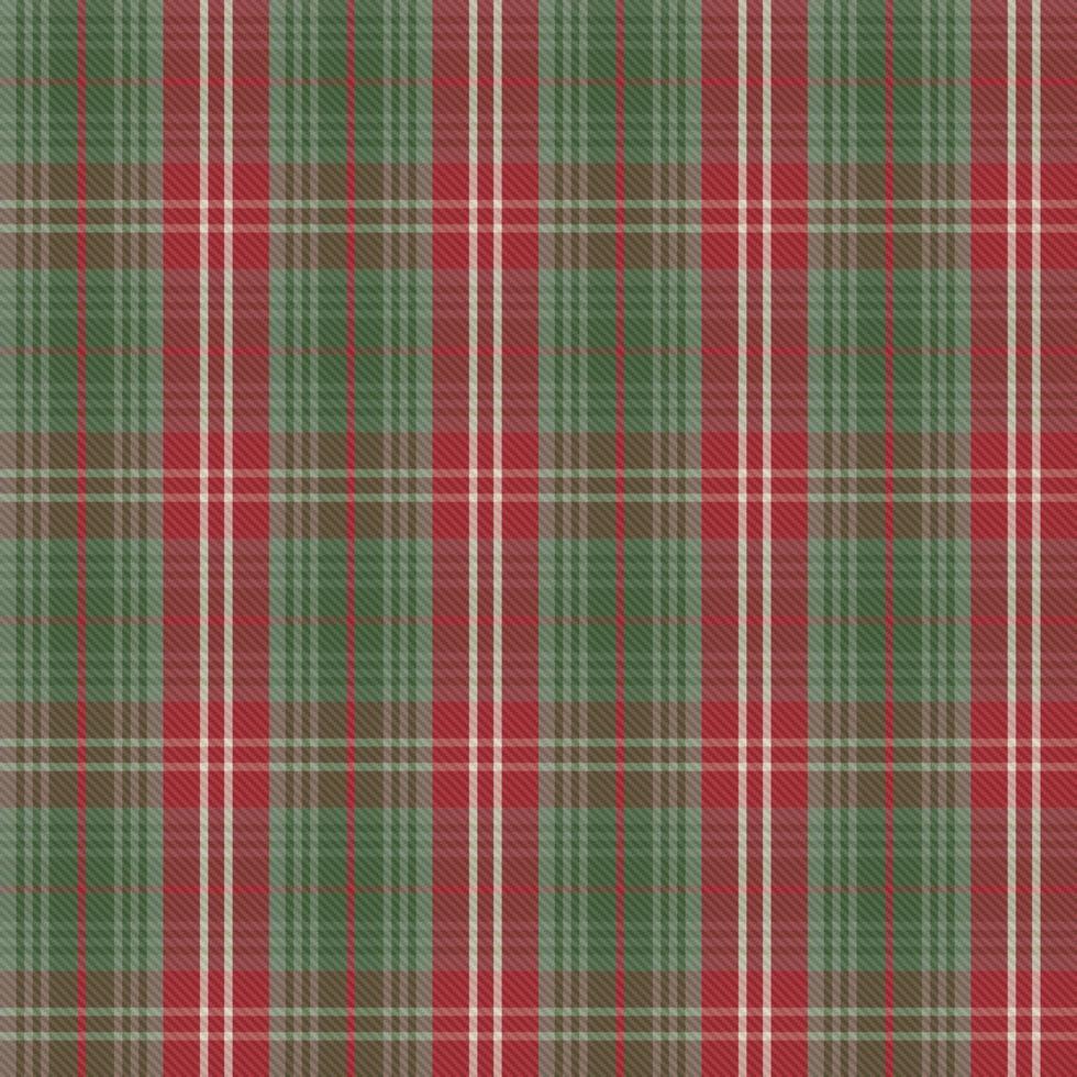 Tartan check plaid texture seamless pattern in red and green. vector