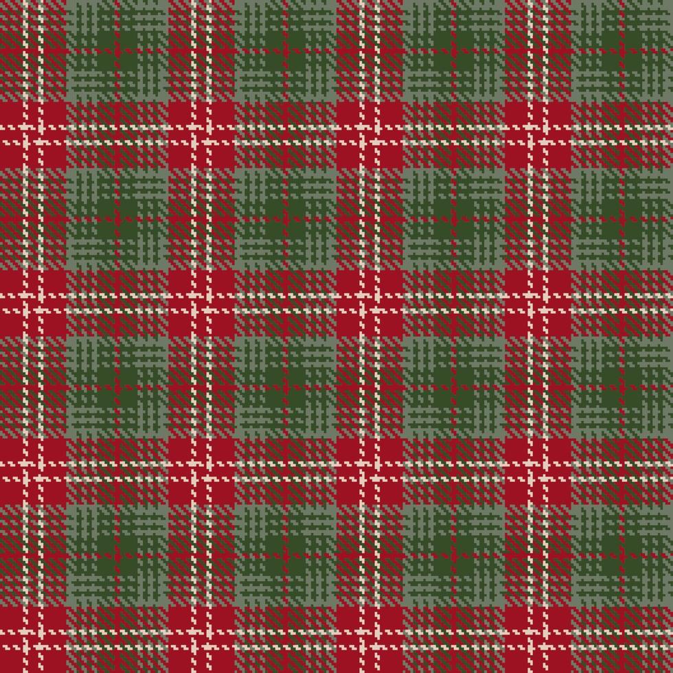Tartan check plaid texture seamless pattern in red and green. vector