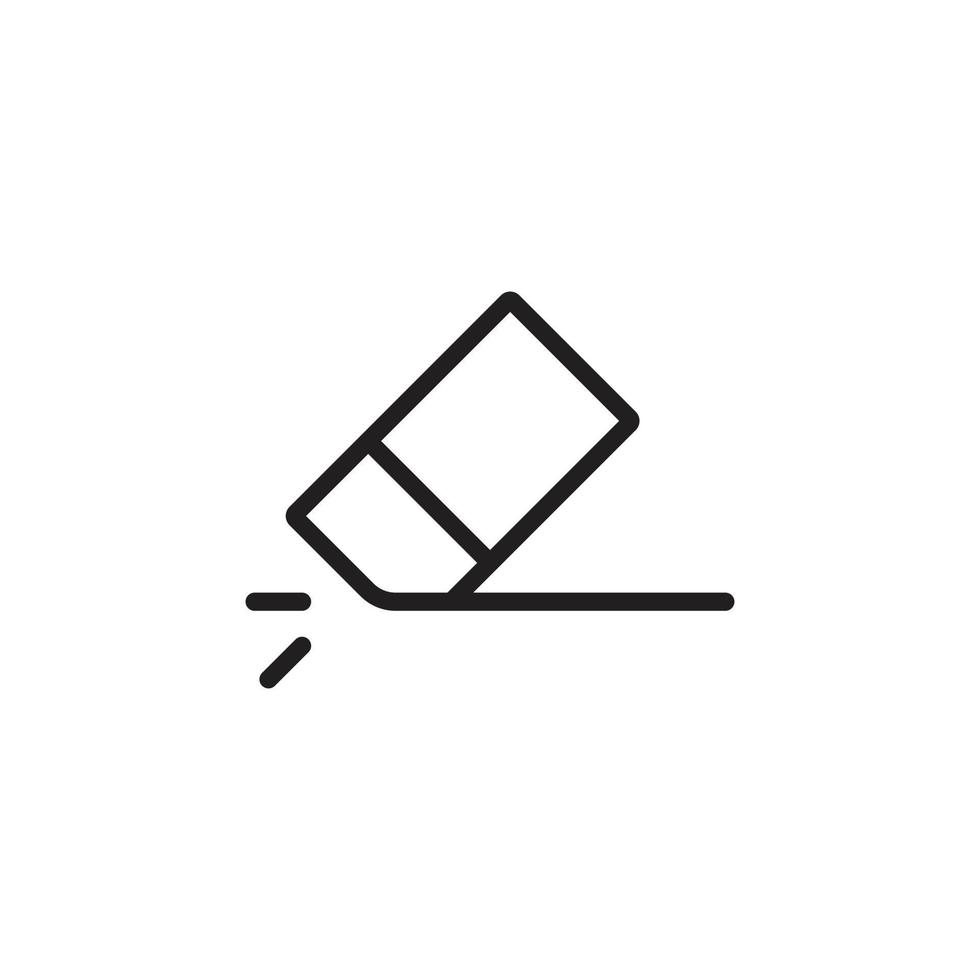 eps10 icono de arte de línea abstracta de borrador de vector negro aislado sobre fondo blanco. símbolo de contorno de goma en un estilo moderno y plano simple para el diseño de su sitio web, logotipo y aplicación móvil