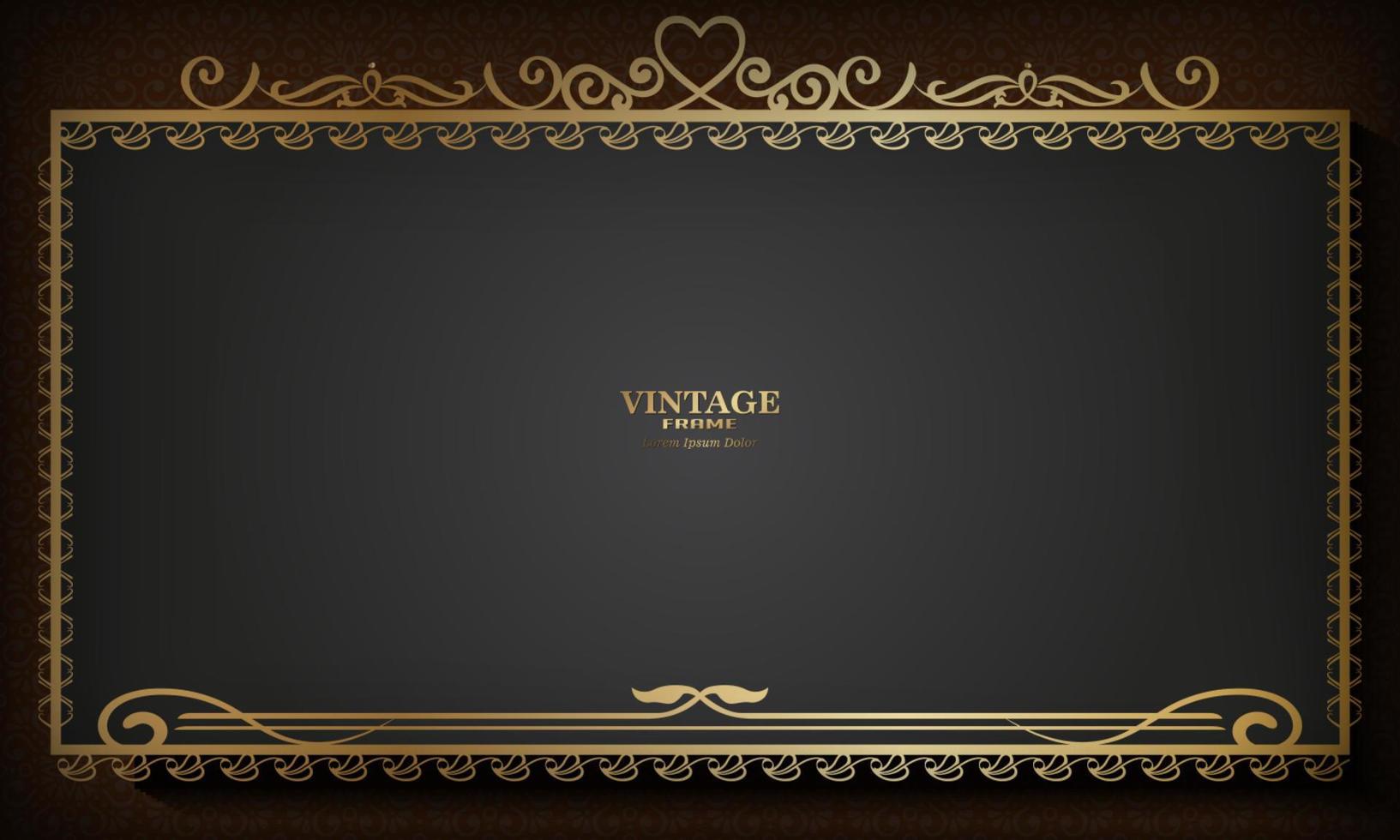 Luxury gold vintage frame vector