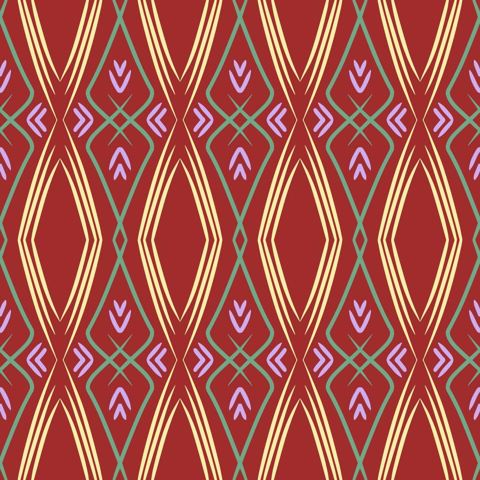 patrón geométrico sin costuras con forma tribal. diseñado en ikat, boho, azteca, folk, motivo, tailandés, estilo árabe de lujo. ideal para prendas de tela, cerámica, papel pintado. ilustración vectorial vector