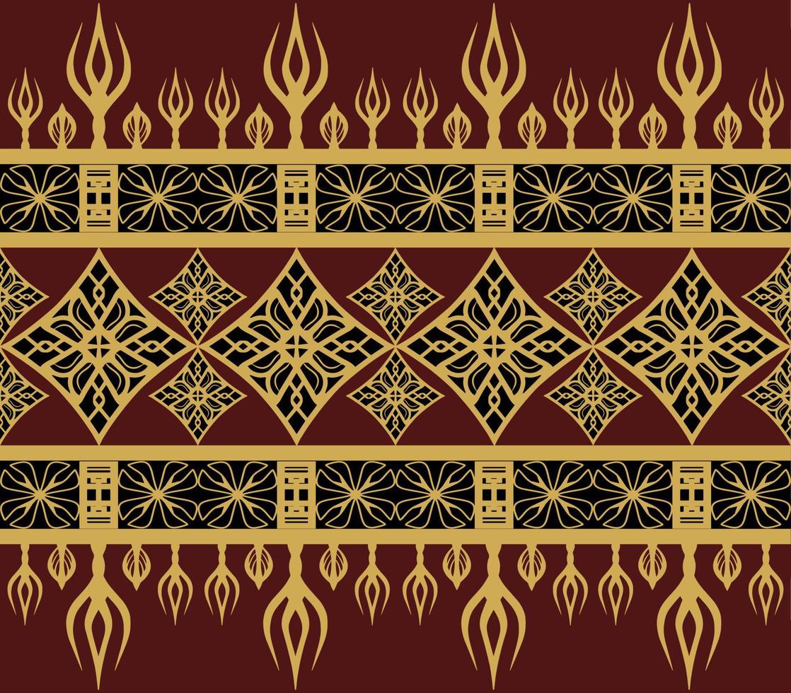 Geometric Seamless Pattern with Tribal Shape. Designed in Ikat, Boho, Aztec, Folk, Motif, Thai, Luxury Arabic Style. Ideal for Fabric Garment, Ceramics, Wallpaper. Vector Illustration