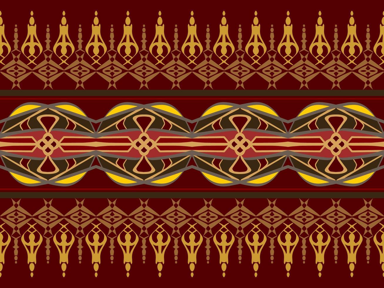 Geometric Seamless Pattern with Tribal Shape. Designed in Ikat, Boho, Aztec, Folk, Motif, Thai, Luxury Arabic Style. Ideal for Fabric Garment, Ceramics, Wallpaper. Vector Illustration