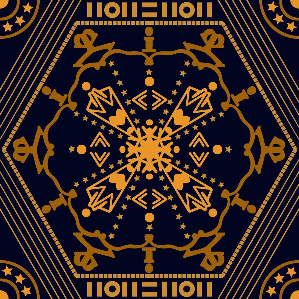 Geometric golden black pattern design Ideal for silk scarf, kerchief, bandana, neck wear, shawl, hijab, fabric, textile, wallpaper, carpet, blanket, ceramics, or tiles. Artwork for fashion printing. vector