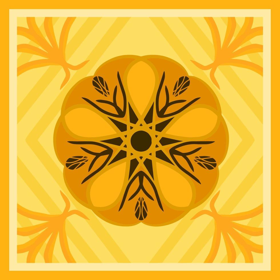 eometric Yellow pattern design Ideal for silk scarf, kerchief, bandana, neck wear, shawl, hijab, fabric, textile, wallpaper, carpet, or blanket. Artwork for fashion printing. Vector Illustration.