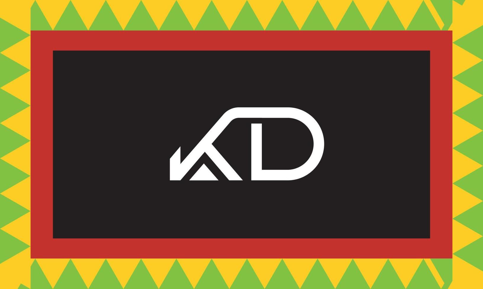 alfabeto letras iniciales monograma logo kd, dk, k y d vector