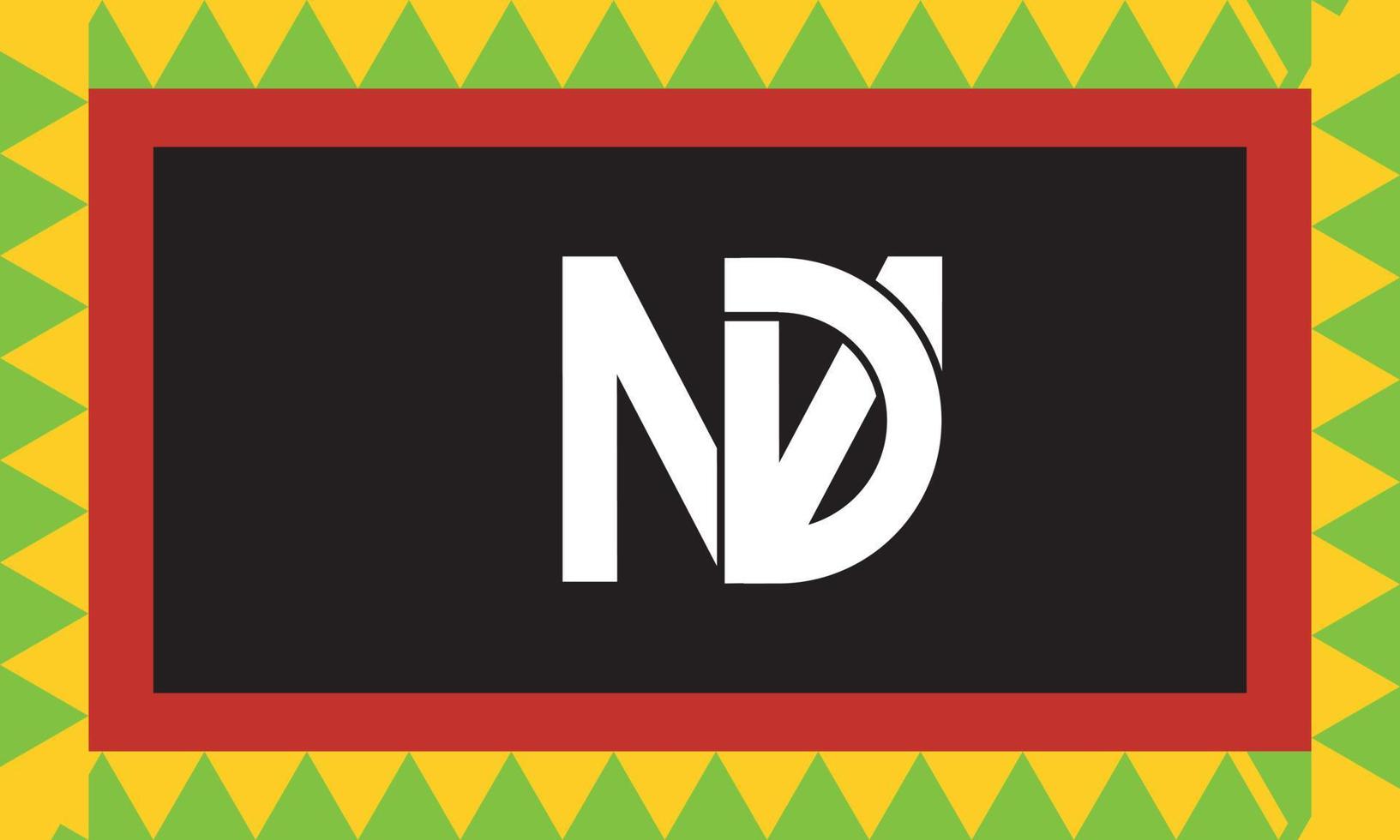 alfabeto letras iniciales monograma logo nd, dn, n y d vector