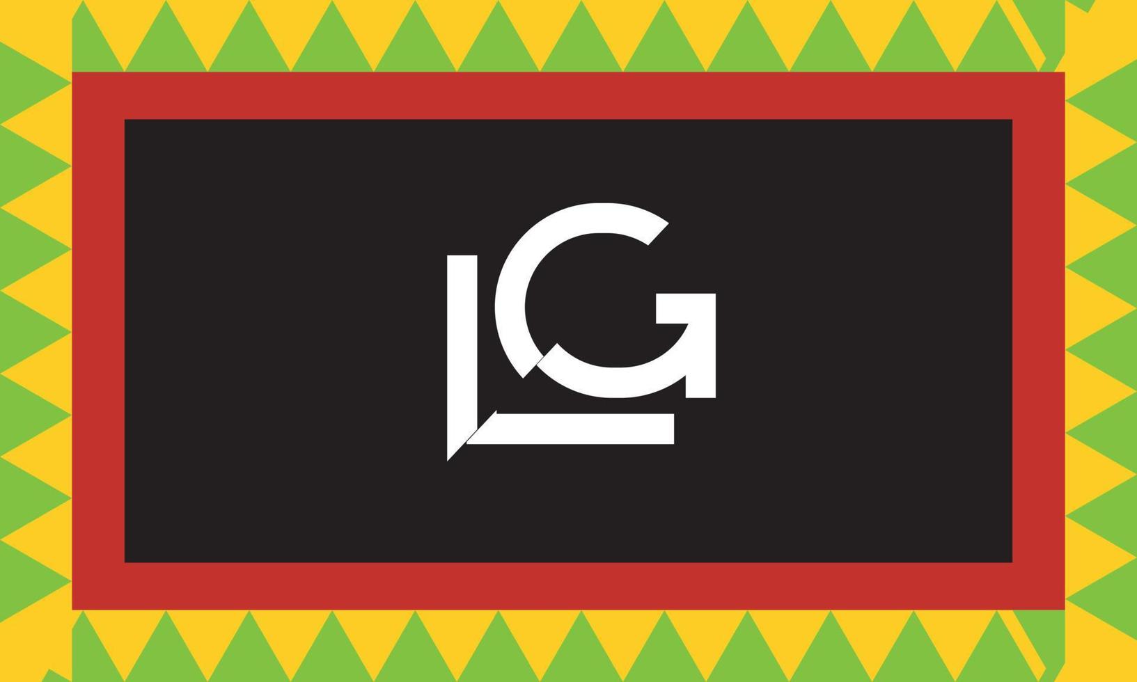 alfabeto letras iniciales monograma logo lg, gl, l y g vector