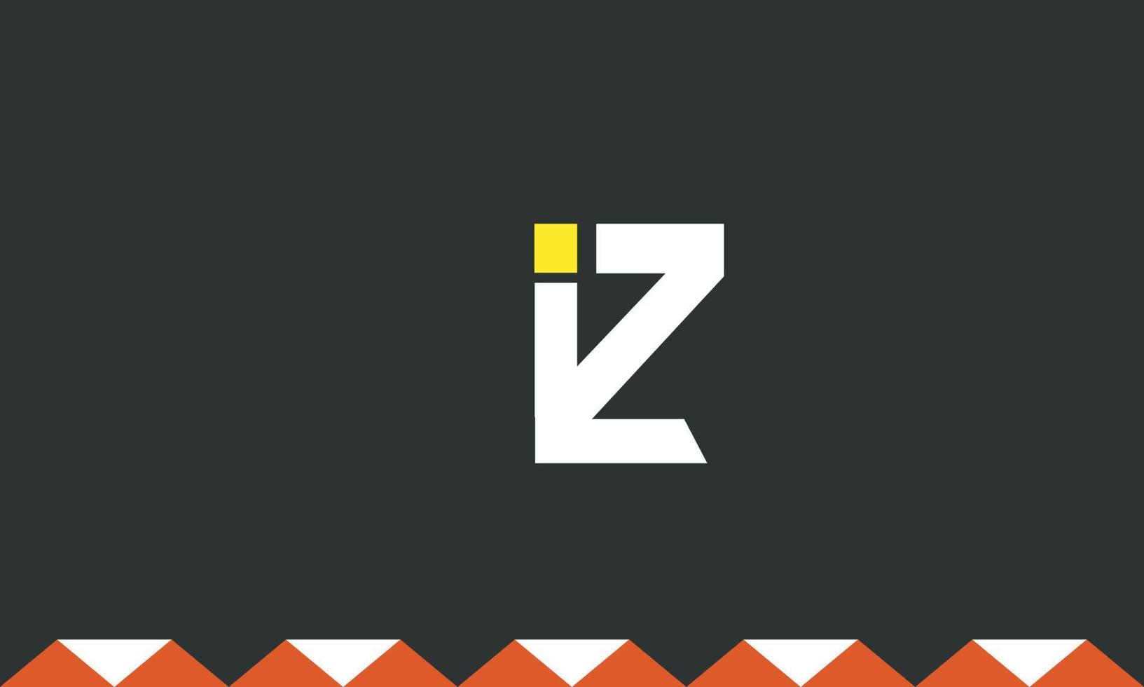 letras del alfabeto iniciales monograma logo iz, zi, i y z vector