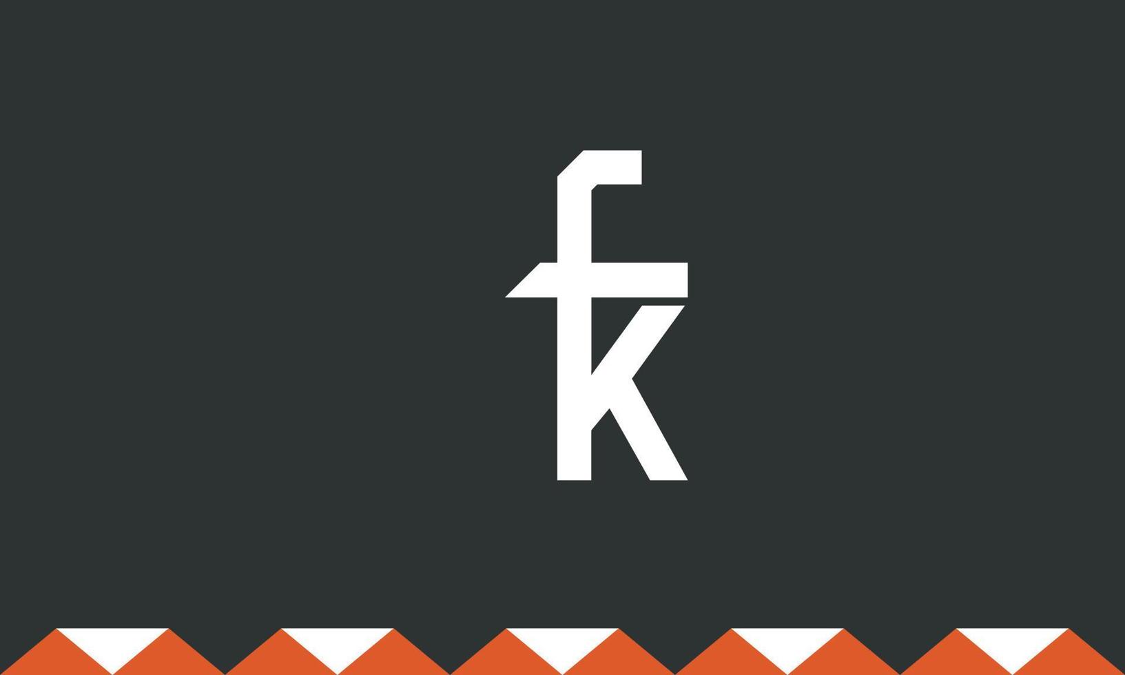 letras del alfabeto iniciales monograma logo fk, kf, f y k vector