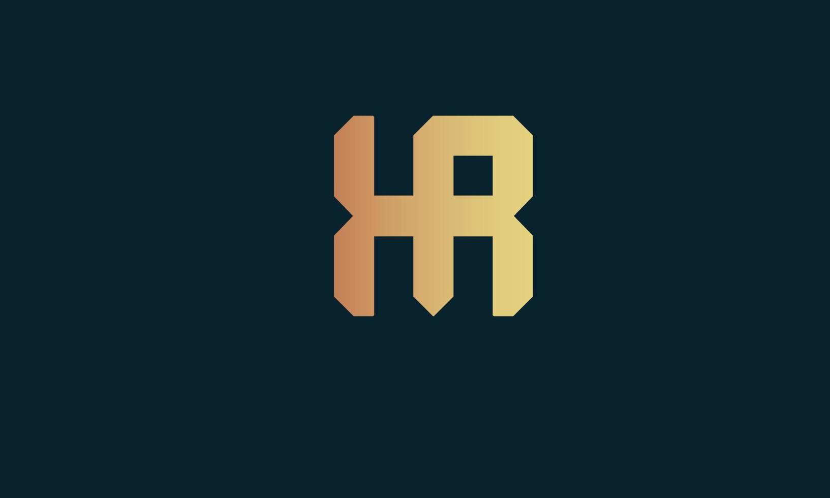 alfabeto letras iniciales monograma logo hr, rh, h y r vector