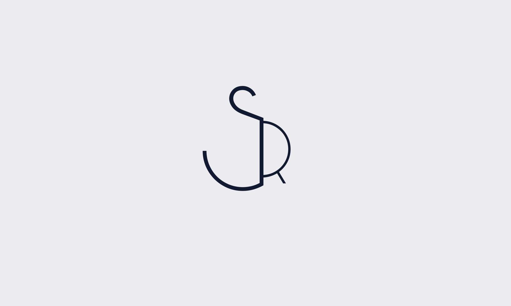 alfabeto letras iniciales monograma logo sr, rs, s y r vector