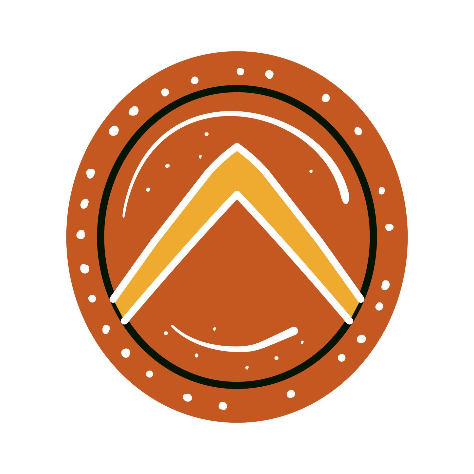 Spartan shield with greek ornament illustration vector. 11839186 Vector