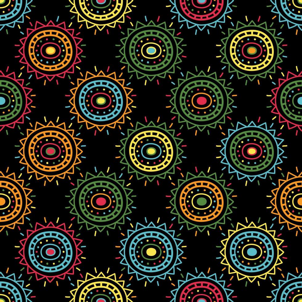 Mandala abstract vector ethnic art. Decorative ornamental seamless pattern