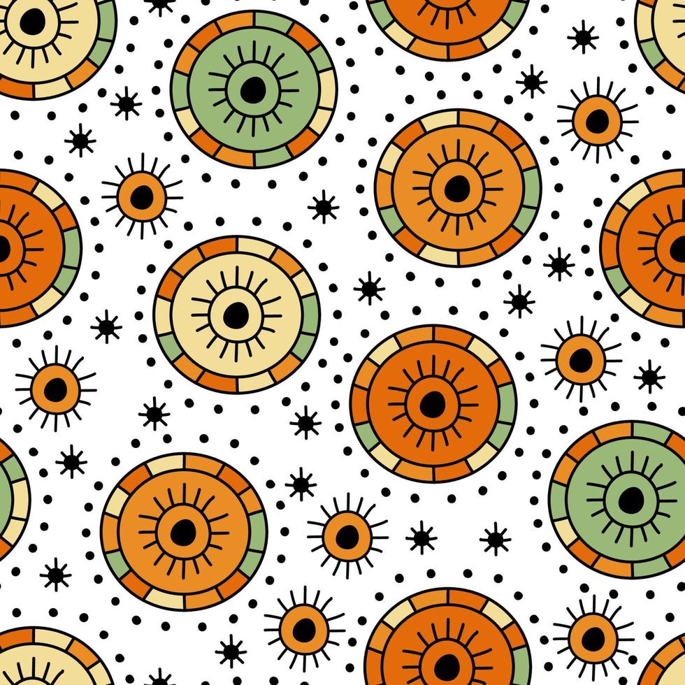 Mandala abstract vector ethnic art. Decorative ornamental seamless pattern