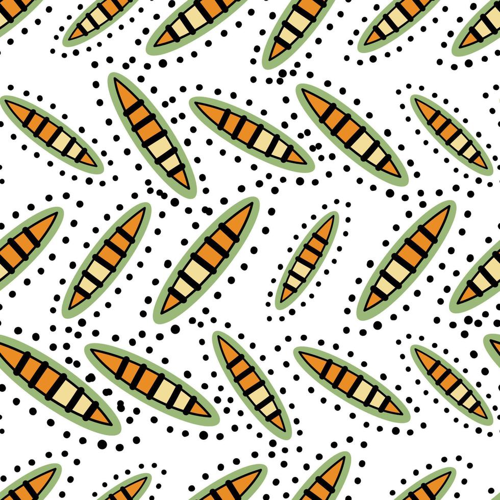 Abstract vector ethnic art. Decorative shape ornamental seamless pattern