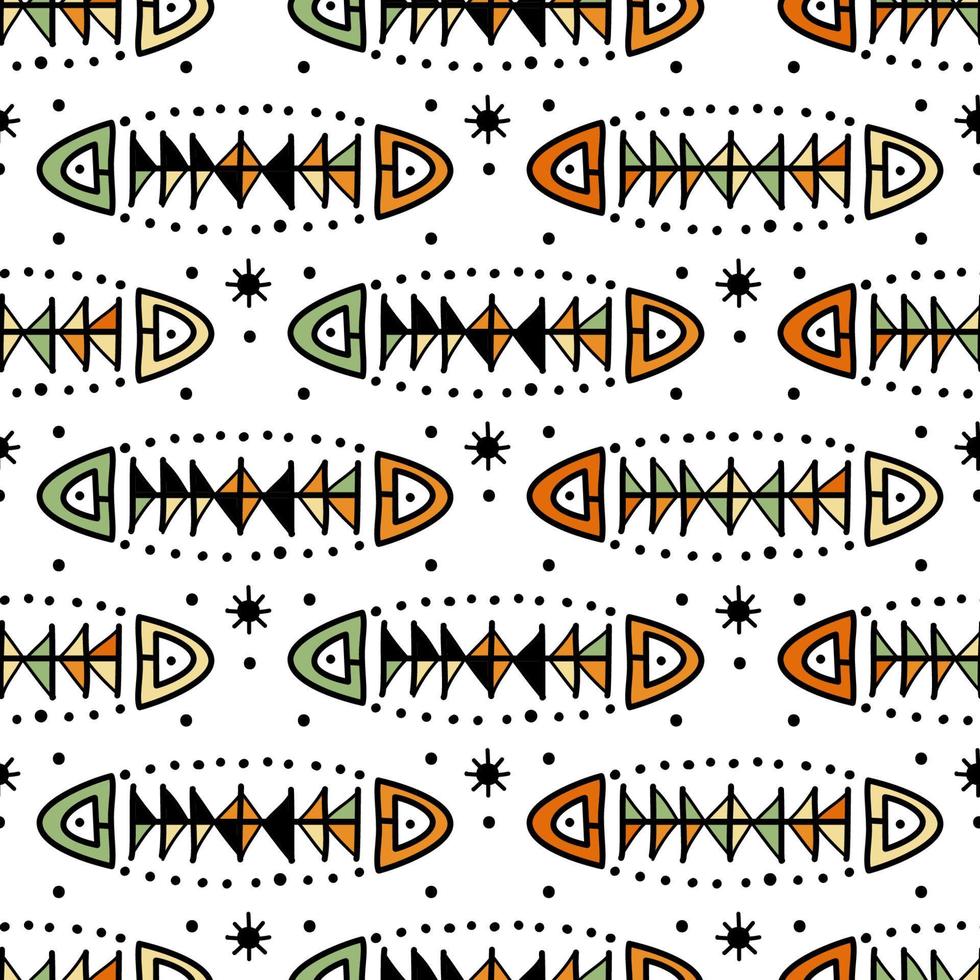 Abstract vector ethnic art. Decorative shape ornamental seamless pattern