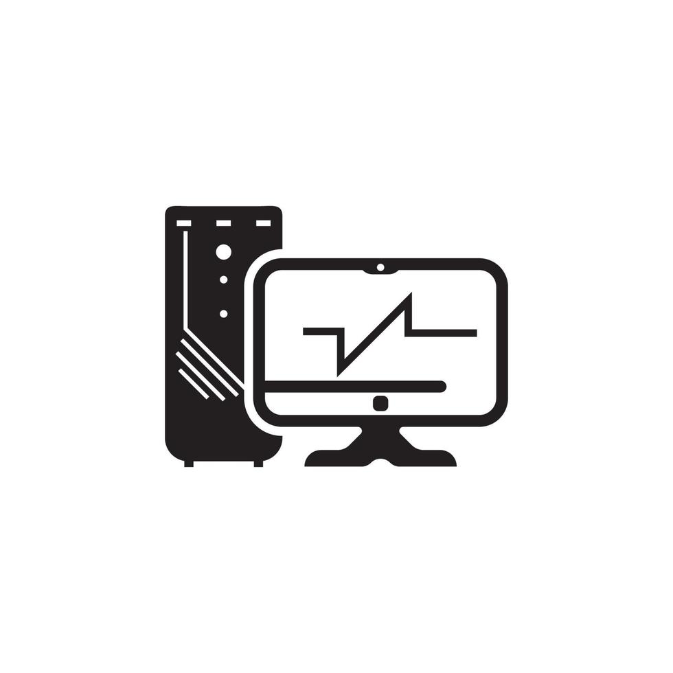 Computer or PC flat icon display Vector Image