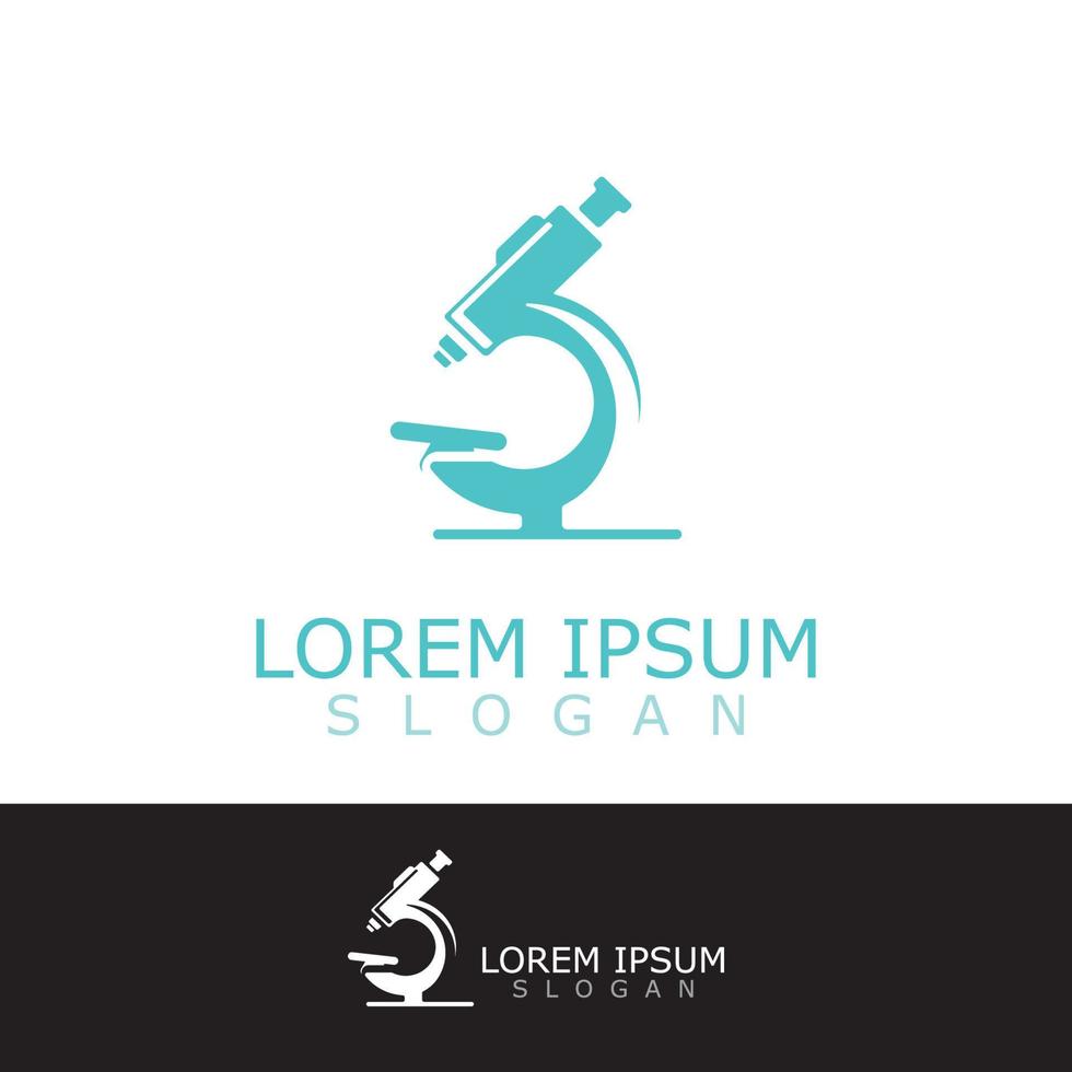 Microscope logo image design. Simple illustration of biology microscope vector icon