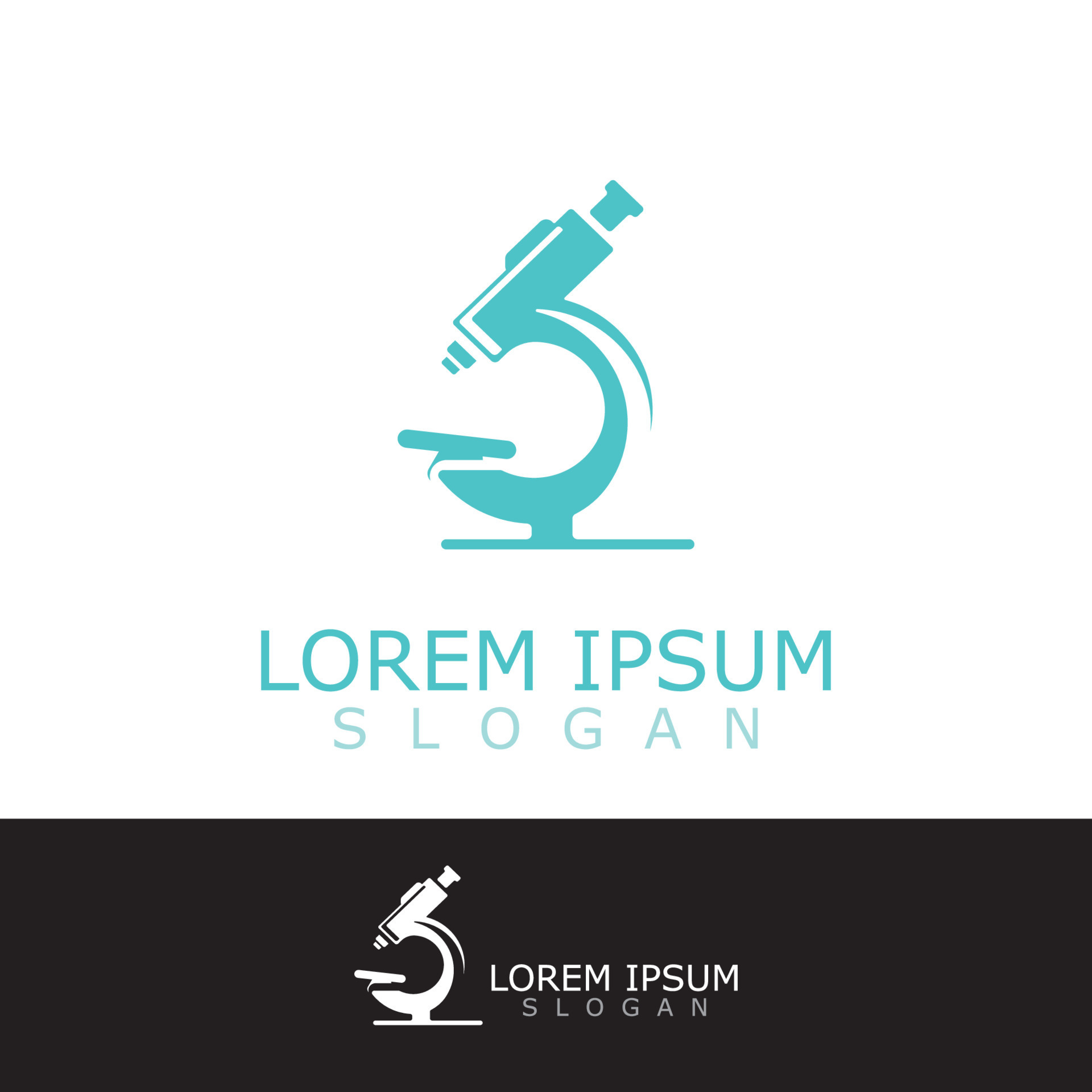 Microscope logo image design. Simple illustration of biology microscope