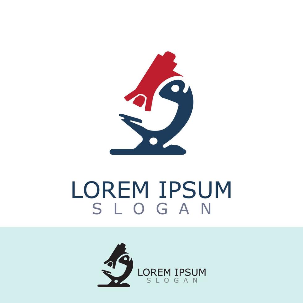 Microscope logo image design. Simple illustration of biology microscope vector icon